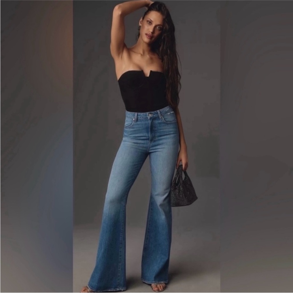 NWT PAIGE Charlie High Waisted Super Flare Jeans in Landmark